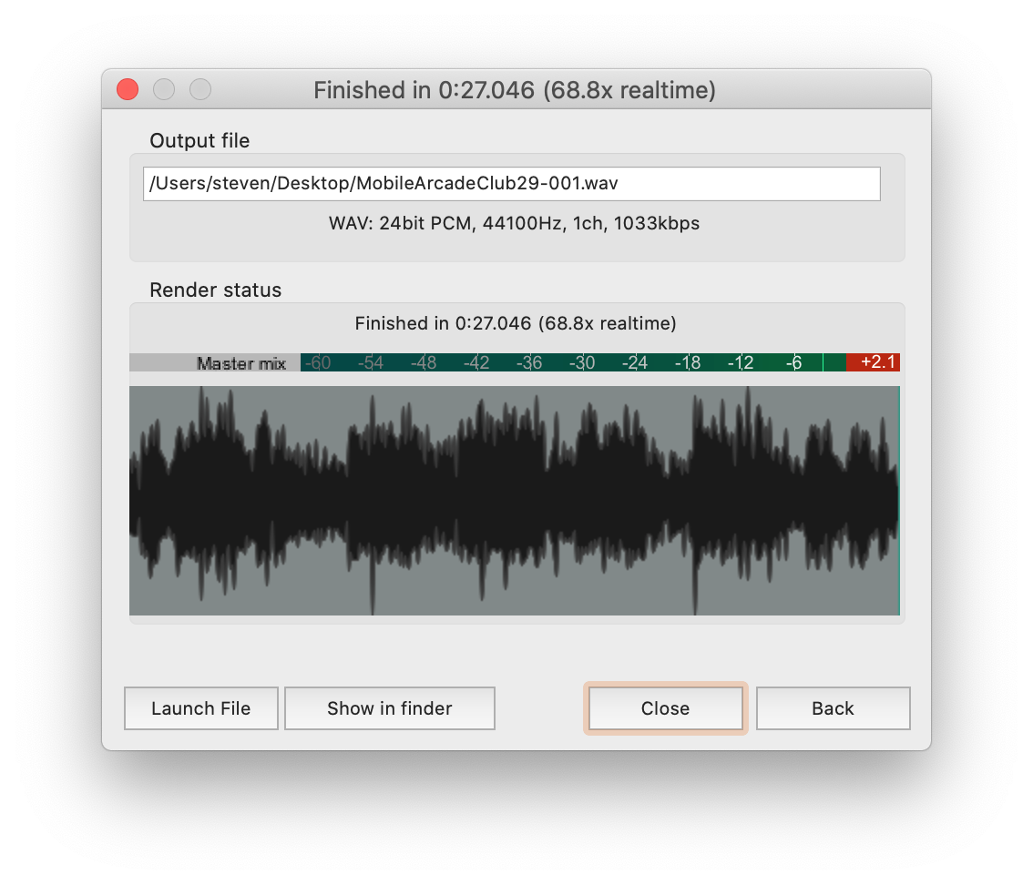 Podcast export on Intel