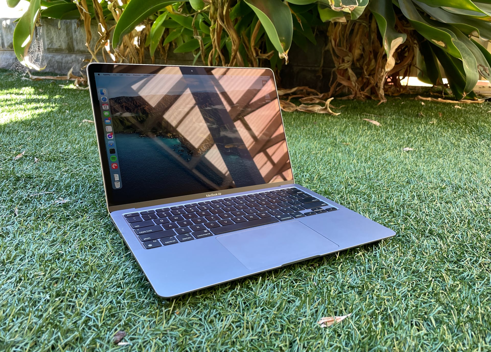 MacBook Air in some grass
